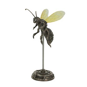 Bronze Finish Steampunk Hornet Specimen on Museum Mount Statue 10.5 in High