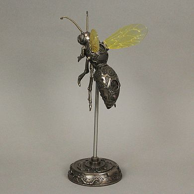 Bronze Finish Steampunk Hornet Specimen on Museum Mount Statue 10.5 Inches High