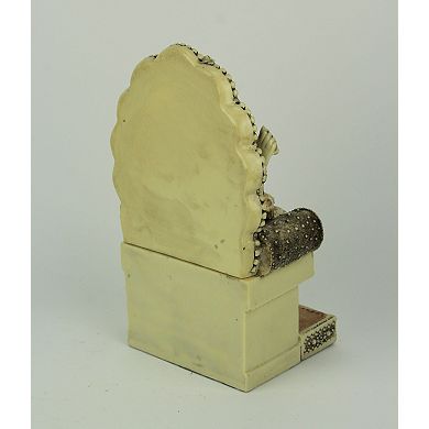 Lord Ganesha Sitting On Throne Reading Secret Scripture Statue