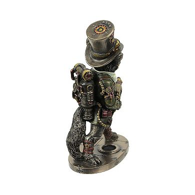 Bronze Finish Steampunk Stagecoach Gentleman Fox Bandit Statue