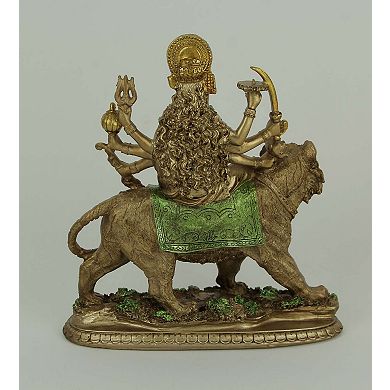 Durga Supreme Hindu Goddess Riding On Tiger Statue