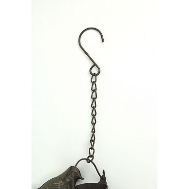 78 Inch Dark Brown Metal Rain Chain Decorative Bird Patio Decor Garden Accent