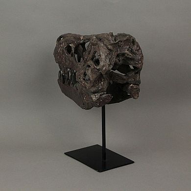 T-Rex Dinosaur Skull Mounted Tyrannosaurus Rex Fossil Statue