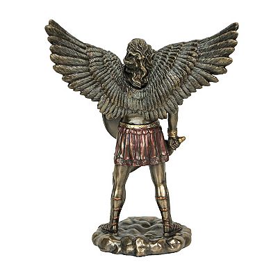 St. Michael the Archangel with Sword and Shield Bronze Finish Statue