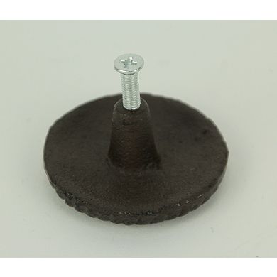 Brown Cast Iron Fleur De Lis Round Cabinet Knobs or Drawer Pulls Set of 12