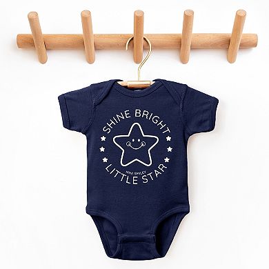 Mini Smiley Shine Bright Little Star - Baby Short Sleeve Graphic Bodysuit