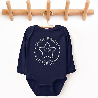 Mini Smiley Shine Bright Little Star - Baby Long Sleeve Bodysuit
