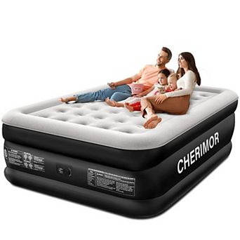 Cherimor, Queen Air Mattress, 18" High, Built-in Pump, Leak-Tested, Fast Inflate Bed, 800 lb Support