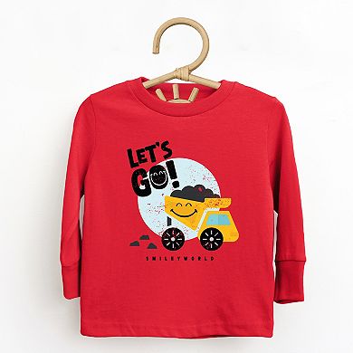 SmileyWorld Let's Go Dump Truck - Toddler Long Sleeve Graphic Tee