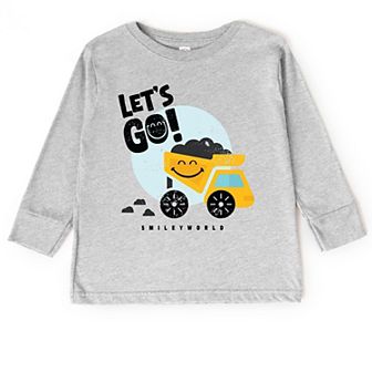 SmileyWorld Let's Go Dump Truck - Toddler Long Sleeve Graphic Tee