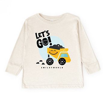 SmileyWorld Let's Go Dump Truck - Toddler Long Sleeve Graphic Tee