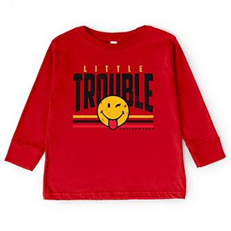 SmileyWorld Little Trouble - Toddler Long Sleeve Graphic Tee