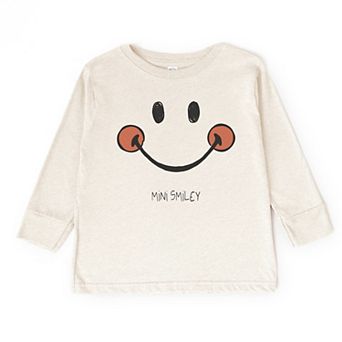 Mini Smiley Smile Outline - Toddler Long Sleeve Graphic Tee