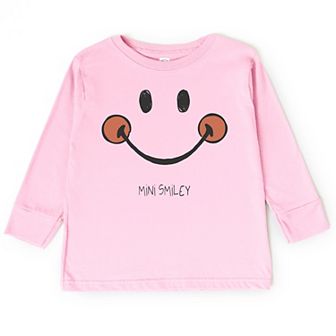 Mini Smiley Smile Outline - Toddler Long Sleeve Graphic Tee
