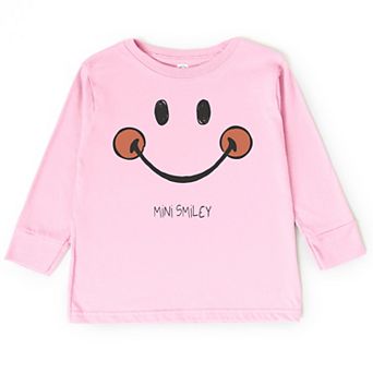 Mini Smiley Smile Outline - Toddler Long Sleeve Graphic Tee