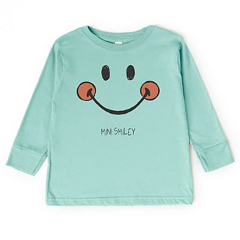 Mini Smiley Smile Outline - Toddler Long Sleeve Graphic Tee