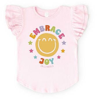 SmileyWorld Embrace Joy - Flutter Sleeve Graphic T-Shirt
