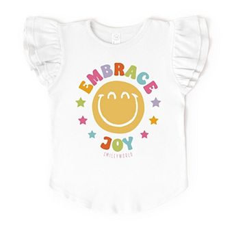 SmileyWorld Embrace Joy - Flutter Sleeve Graphic T-Shirt