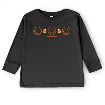 SmileyWorld Candy Corn Outlines - Toddler Long Sleeve Graphic Tee