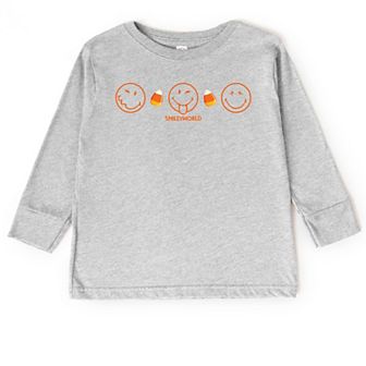 SmileyWorld Candy Corn Outlines - Toddler Long Sleeve Graphic Tee