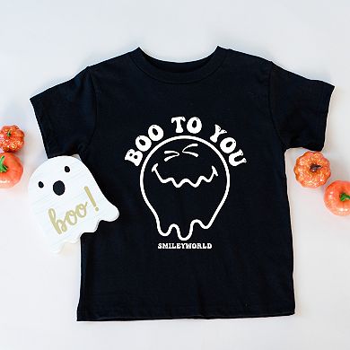 SmileyWorld Boo To You - Toddler Short Sleeve Graphic T-Shirt