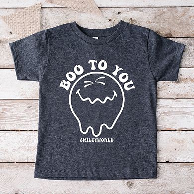 SmileyWorld Boo To You - Toddler Short Sleeve Graphic T-Shirt
