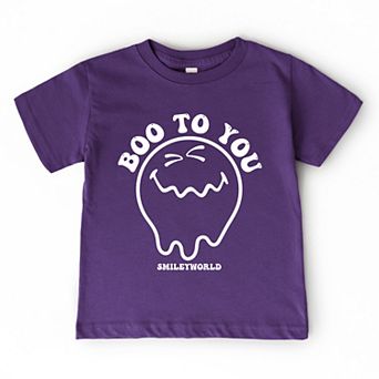 SmileyWorld Boo To You - Toddler Short Sleeve Graphic T-Shirt