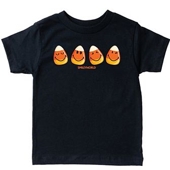 SmileyWorld Candy Corn Smiles - Toddler Short Sleeve Graphic T-Shirt