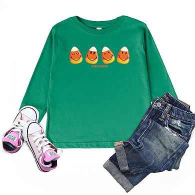SmileyWorld Candy Corn Smiles - Toddler Long Sleeve Graphic Tee