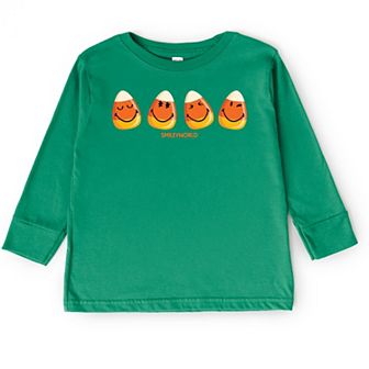 SmileyWorld Candy Corn Smiles - Toddler Long Sleeve Graphic Tee