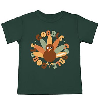SmileyWorld Gobble Gobble Circle - Toddler Short Sleeve Graphic T-Shirt