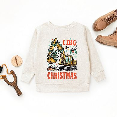 I Dig Christmas Excavator - Youth Graphic Sweatshirt