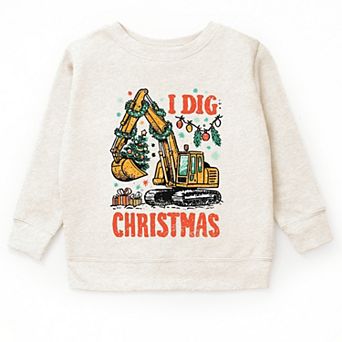 I Dig Christmas Excavator - Youth Graphic Sweatshirt
