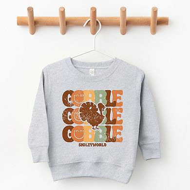 SmileyWorld Gobble Turkey Distressed - Toddler Graphic Sweatshirt