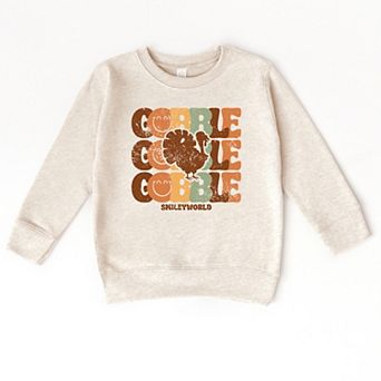 SmileyWorld Gobble Turkey Distressed - Toddler Graphic Sweatshirt