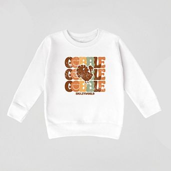 SmileyWorld Gobble Turkey Distressed - Toddler Graphic Sweatshirt