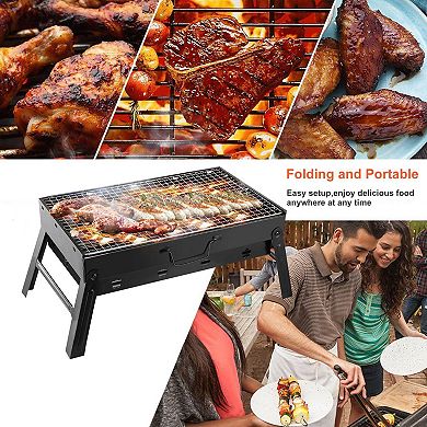 Portable Foldable Charcoal BBQ Grill Lightweight Smoker for Camping & Outdoor