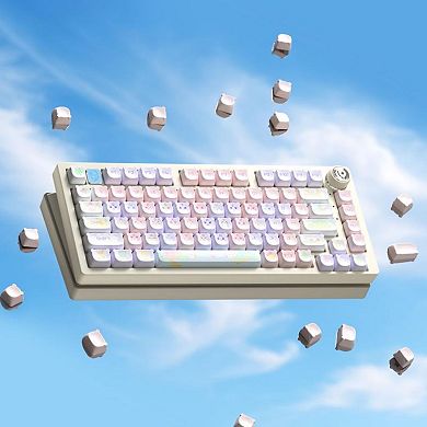 AULA Hi75 81-Key Portable Wired Compact Mechanical Gaming Keyboard, RGB, Rotating Button