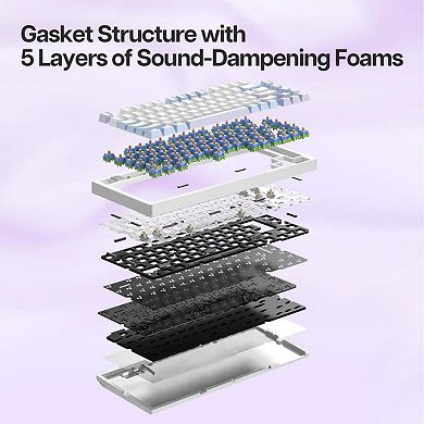 AULA Hi75 81-Key Portable Wired Compact Mechanical Gaming Keyboard, RGB, Rotating Button