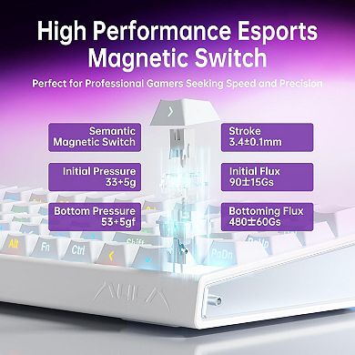 AULA Hero68 HE 60-Key Wired Hall Effect Gaming Keyboard, RGB, Rapid Trigger and Response
