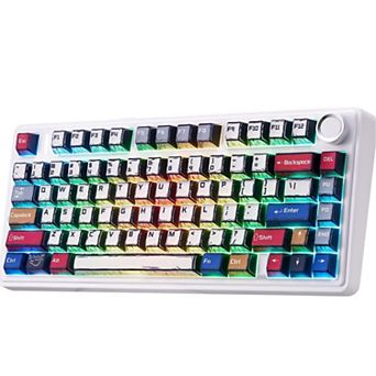 AULA F75 81-Key Wireless Hot Swappable Mechanical Gaming Keyboard, RGB, Knob, Normal/ Patterned Key