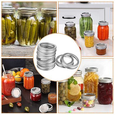 24-Pack Regular Mouth Canning Jar Metal Rings, Replacement for Ball/Kerr Jars