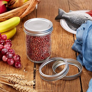 24-Pack Regular Mouth Canning Jar Metal Rings, Replacement for Ball/Kerr Jars