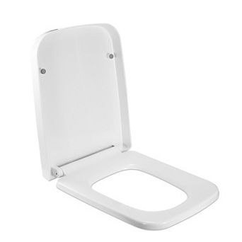Square Toilet Seat with Grip-Tight Seat Bumpers Heavy-Duty Quiet-Close Quick-Release Easy Cleaning W