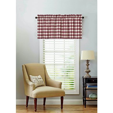 Goodgram Candy Apple Red and White Country Checkered Plaid Kitchen Tier Curtain Valance Set