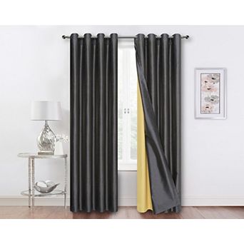 Goodgram Kate Aurora Living 2 Pack Double Layered 100 Percent Blackout And Sheer Window Curtains