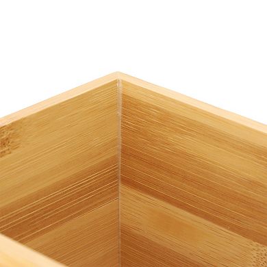 Elama 10.5 x 5.75 Inch Rectangle Bamboo Waste Basket