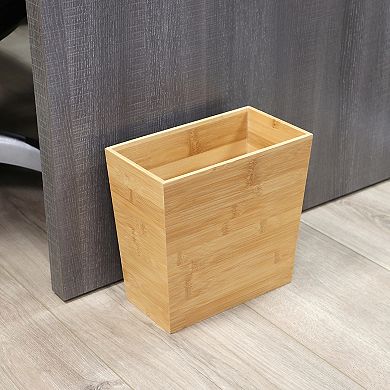 Elama 10.5 x 5.75 Inch Rectangle Bamboo Waste Basket