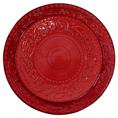 Malibu Ocean Bloom 16-Piece Dinnerware Set in Red