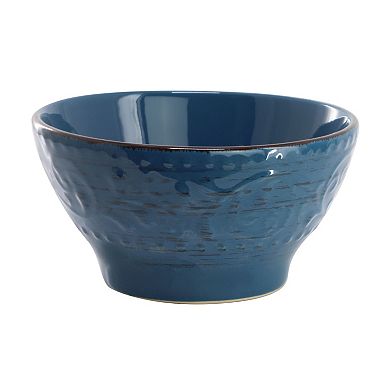 Malibu Sea Glass 16-Piece Stoneware Dinnerware Set in Dark Blue